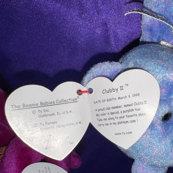 NWT & VTG📌TY Beanie Baby Clubby II the Bear & Millennium Bear 99 both w/ Oddity - Picture 14 of 16